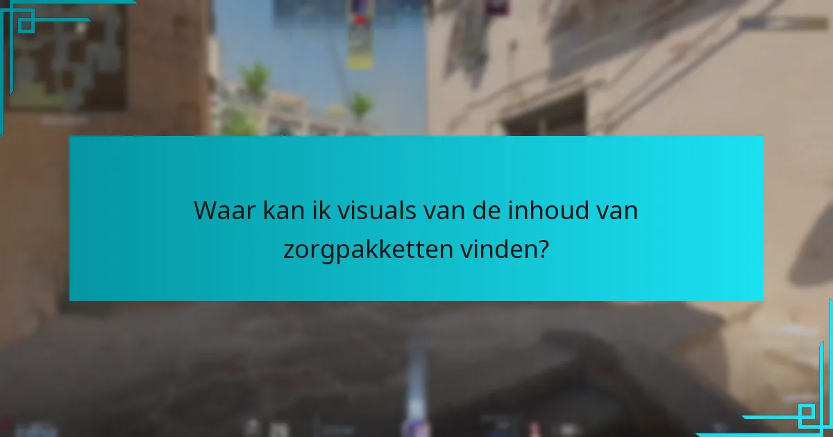 Waar kan ik visuals van de inhoud van zorgpakketten vinden?