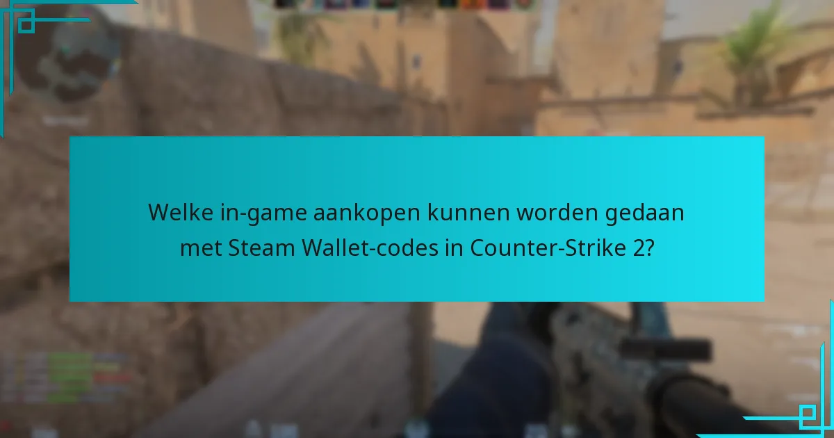 Welke in-game aankopen kunnen worden gedaan met Steam Wallet-codes in Counter-Strike 2?