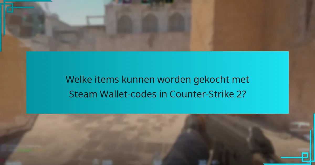 Welke items kunnen worden gekocht met Steam Wallet-codes in Counter-Strike 2?