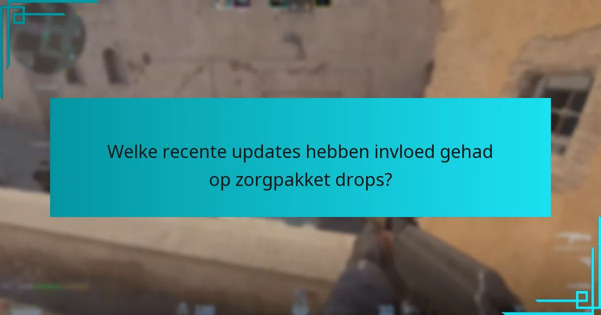 Welke recente updates hebben invloed gehad op zorgpakket drops?